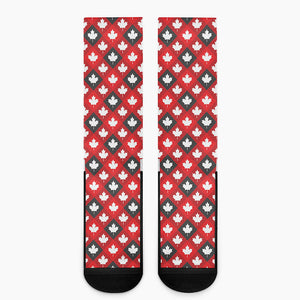 Canada Maple Leaf Pattern Print Crew Socks