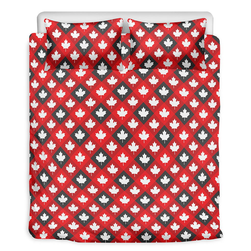 Canada Maple Leaf Pattern Print Duvet Cover Bedding Set