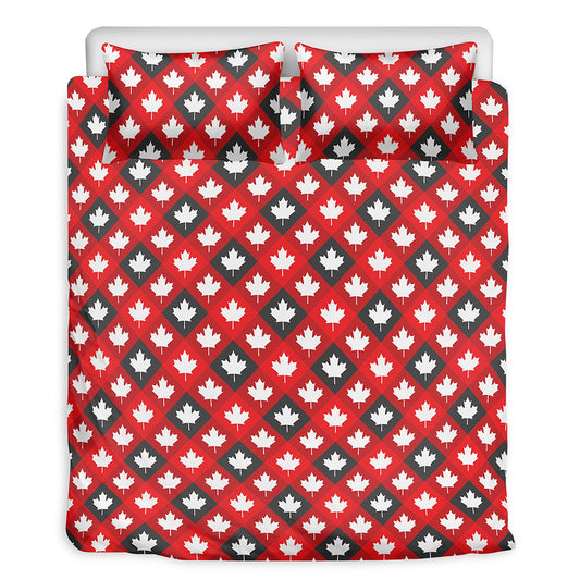 Canada Maple Leaf Pattern Print Duvet Cover Bedding Set