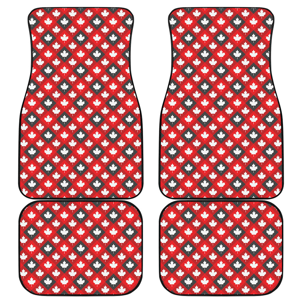 Canada Maple Leaf Pattern Print Front and Back Car Floor Mats