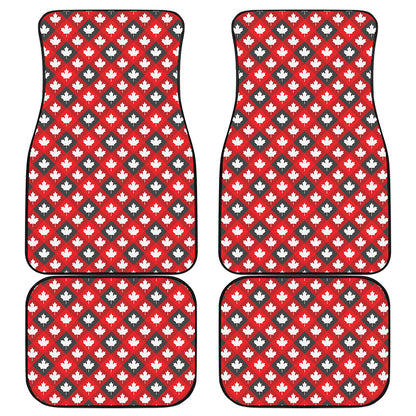 Canada Maple Leaf Pattern Print Front and Back Car Floor Mats