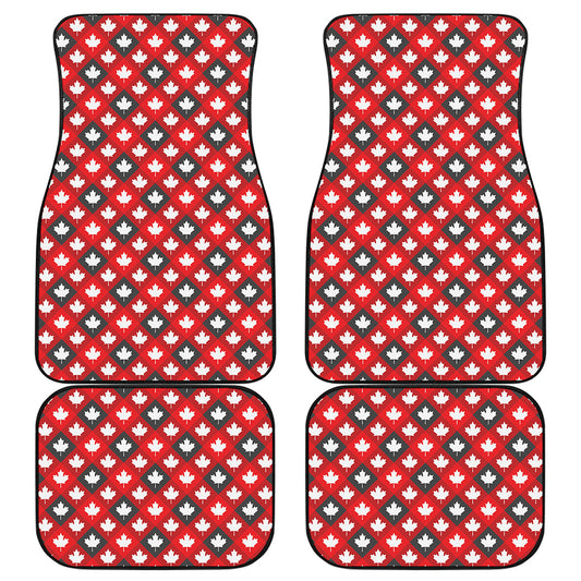 Canada Maple Leaf Pattern Print Front and Back Car Floor Mats