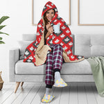 Canada Maple Leaf Pattern Print Hooded Blanket