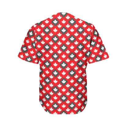 Canada Maple Leaf Pattern Print Men's Baseball Jersey