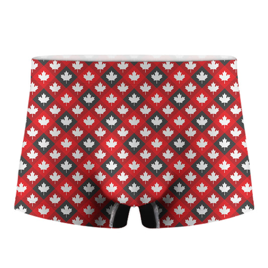 Canada Maple Leaf Pattern Print Men's Boxer Briefs