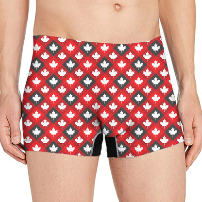 Canada Maple Leaf Pattern Print Men's Boxer Briefs
