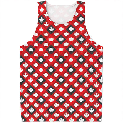 Canada Maple Leaf Pattern Print Men's Tank Top