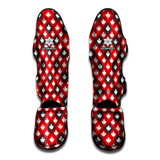 Canada Maple Leaf Pattern Print Muay Thai Shin Guard