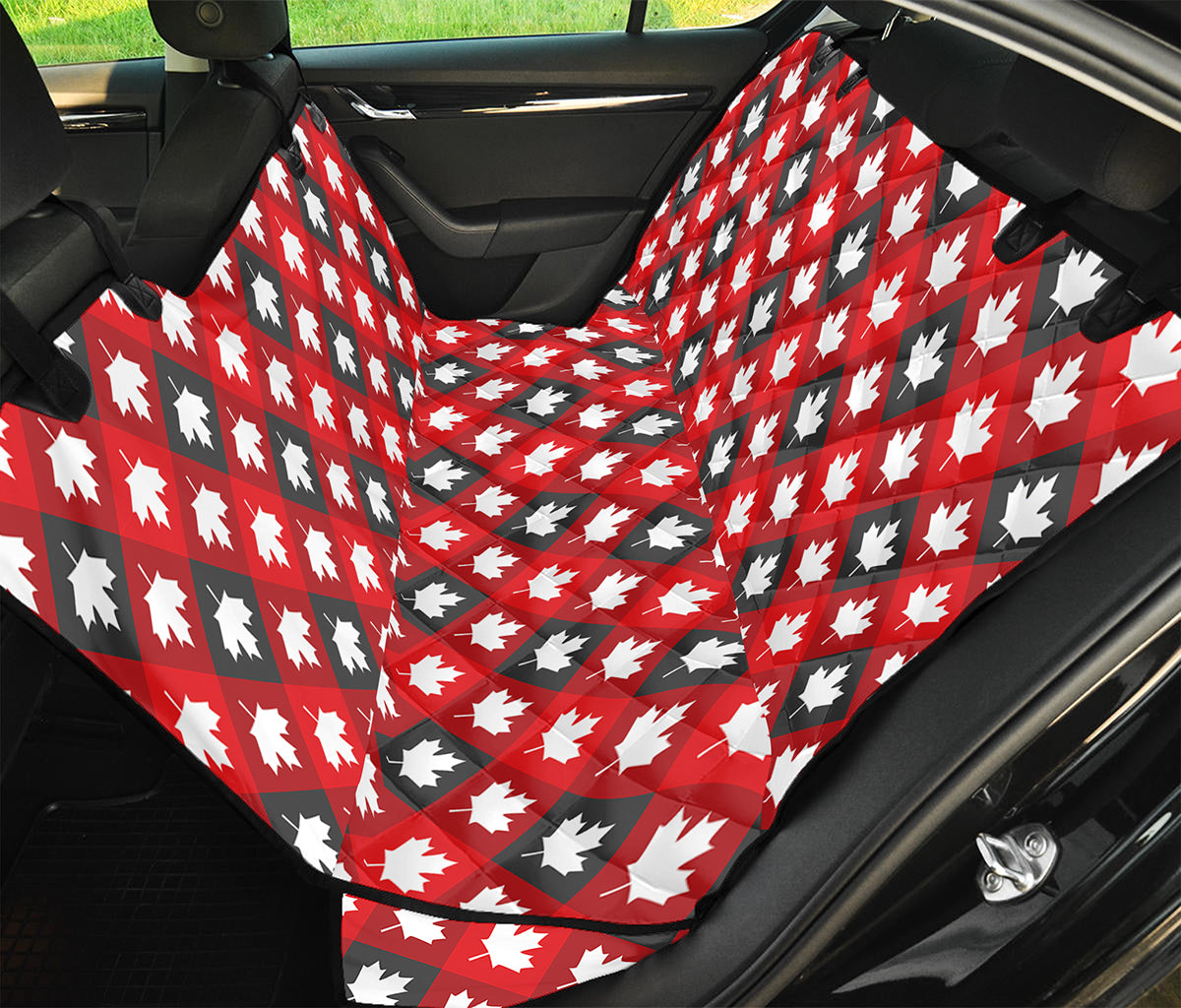 Canada Maple Leaf Pattern Print Pet Car Back Seat Cover