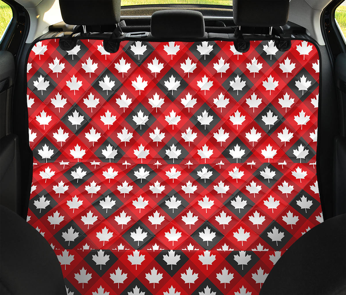 Canada Maple Leaf Pattern Print Pet Car Back Seat Cover