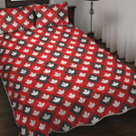 Canada Maple Leaf Pattern Print Quilt Bed Set