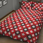 Canada Maple Leaf Pattern Print Quilt Bed Set