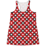 Canada Maple Leaf Pattern Print Women's Racerback Tank Top