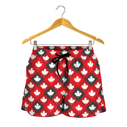 Canada Maple Leaf Pattern Print Women's Shorts