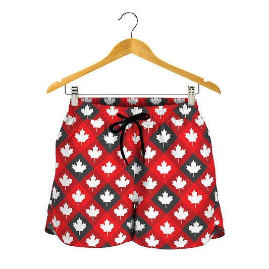 Canada Maple Leaf Pattern Print Women's Shorts