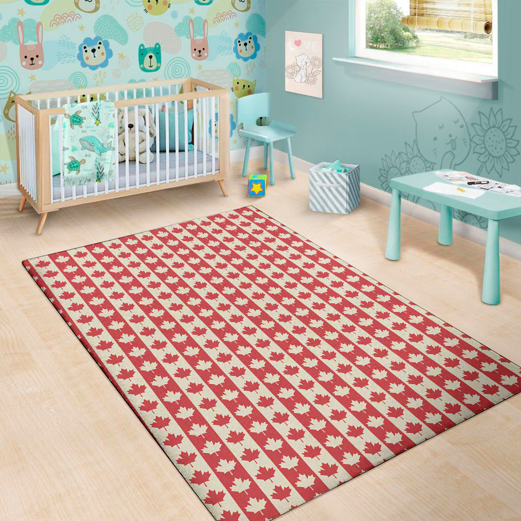 Canadian Maple Leaf Pattern Print Area Rug