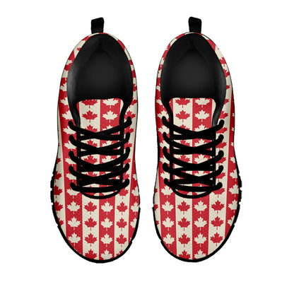 Canadian Maple Leaf Pattern Print Black Sneakers