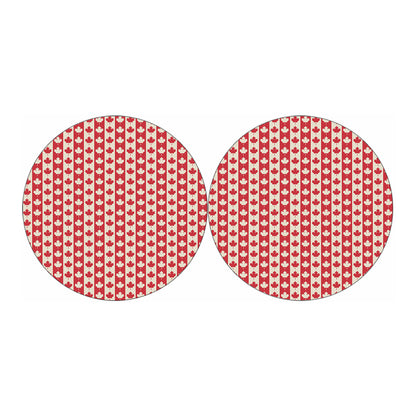 Canadian Maple Leaf Pattern Print Car Coasters