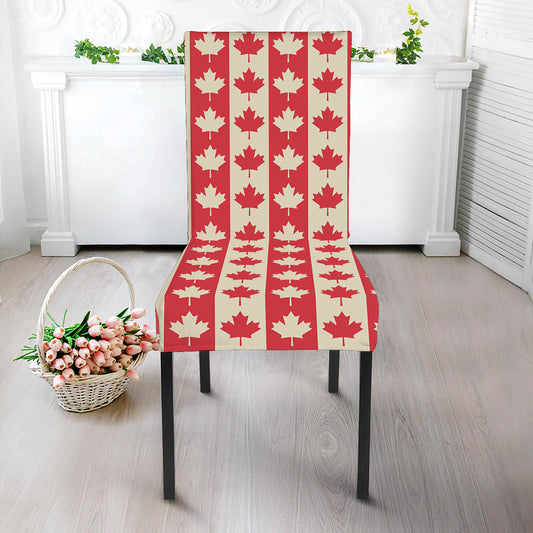 Canadian Maple Leaf Pattern Print Dining Chair Slipcover