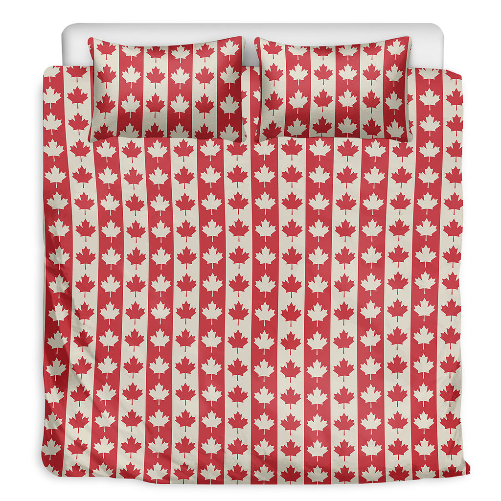 Canadian Maple Leaf Pattern Print Duvet Cover Bedding Set