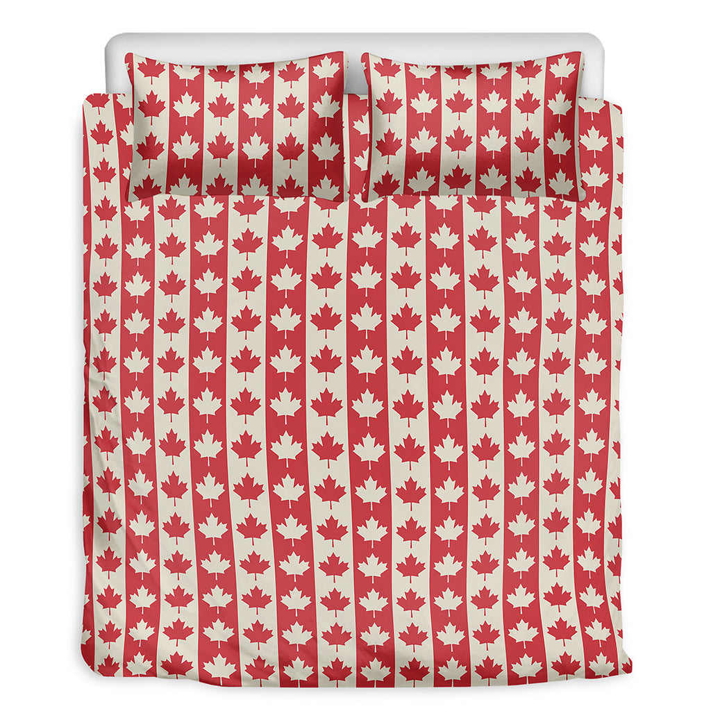 Canadian Maple Leaf Pattern Print Duvet Cover Bedding Set