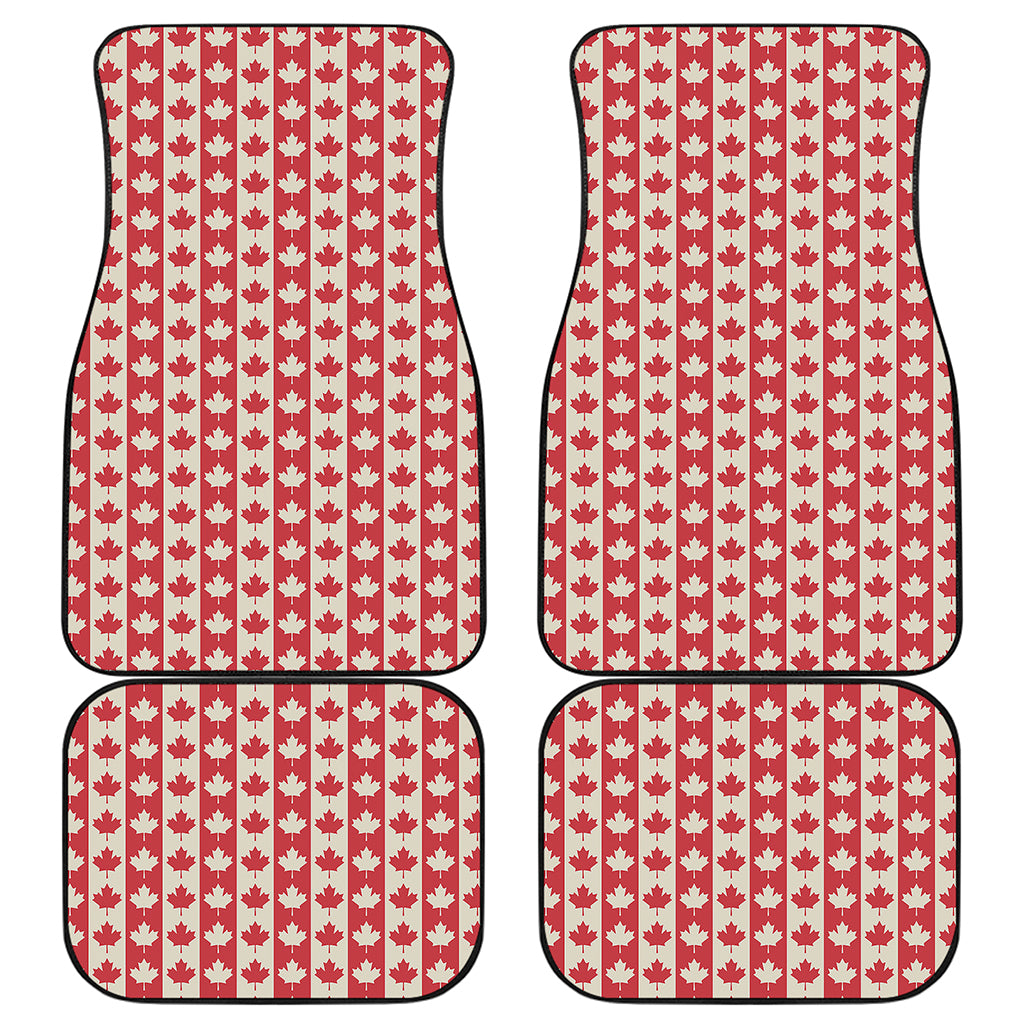 Canadian Maple Leaf Pattern Print Front and Back Car Floor Mats