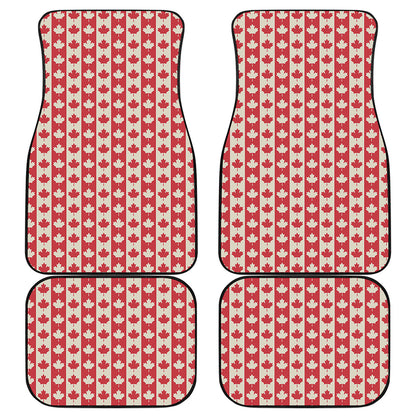 Canadian Maple Leaf Pattern Print Front and Back Car Floor Mats