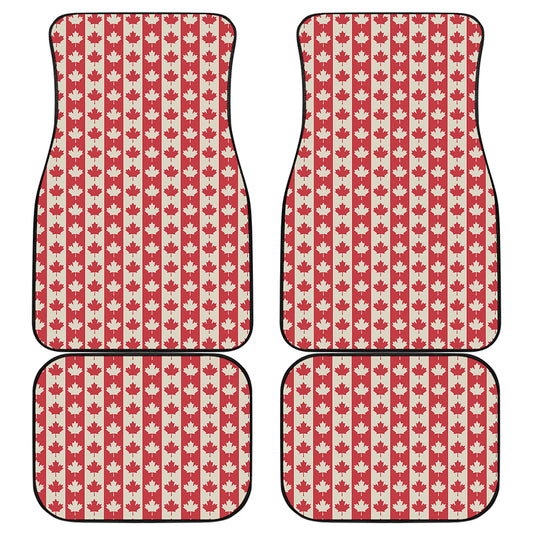 Canadian Maple Leaf Pattern Print Front and Back Car Floor Mats