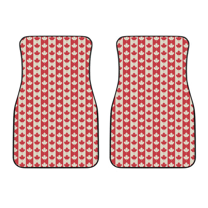 Canadian Maple Leaf Pattern Print Front Car Floor Mats