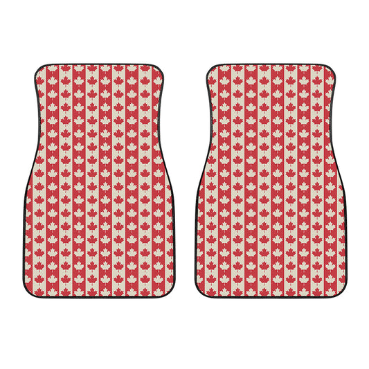 Canadian Maple Leaf Pattern Print Front Car Floor Mats