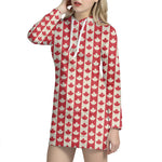 Canadian Maple Leaf Pattern Print Hoodie Dress