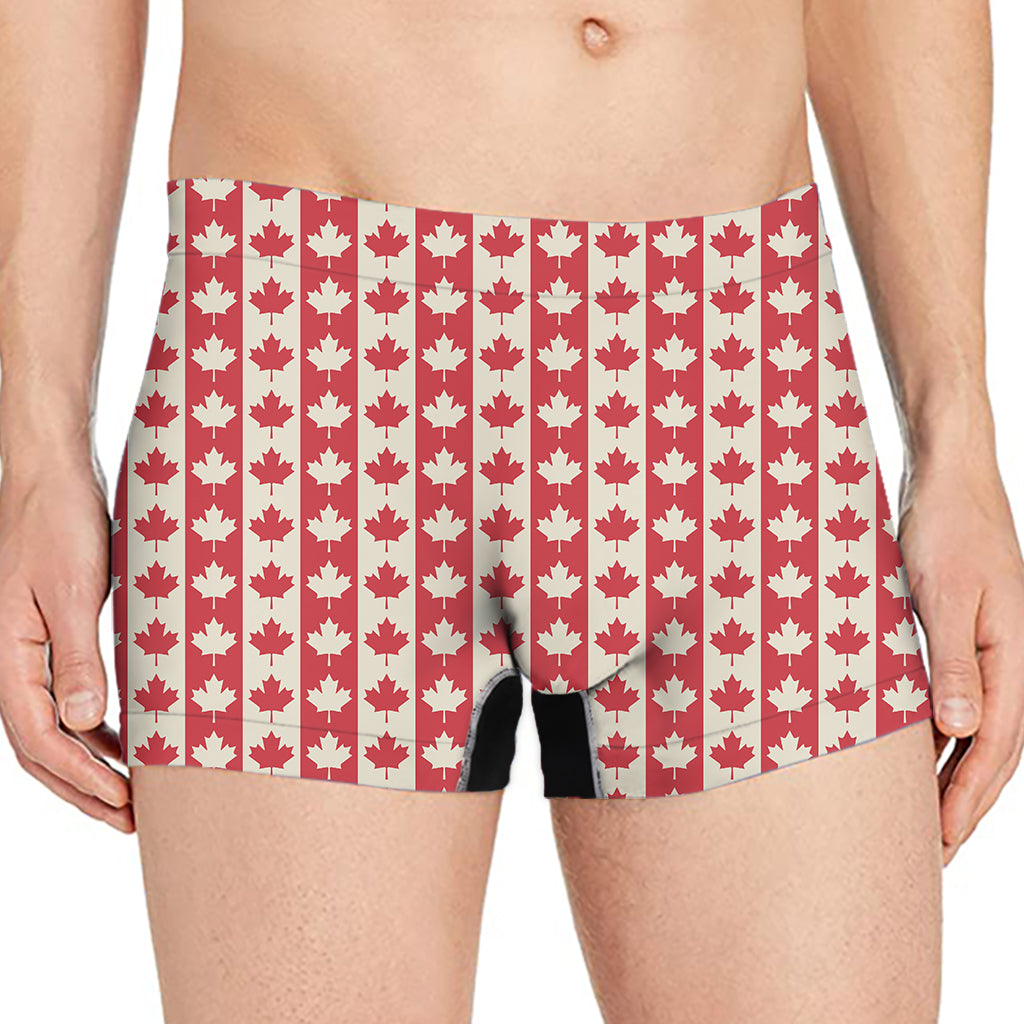 Canadian Maple Leaf Pattern Print Men's Boxer Briefs