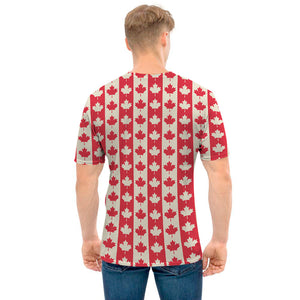 Canadian Maple Leaf Pattern Print Men's T-Shirt