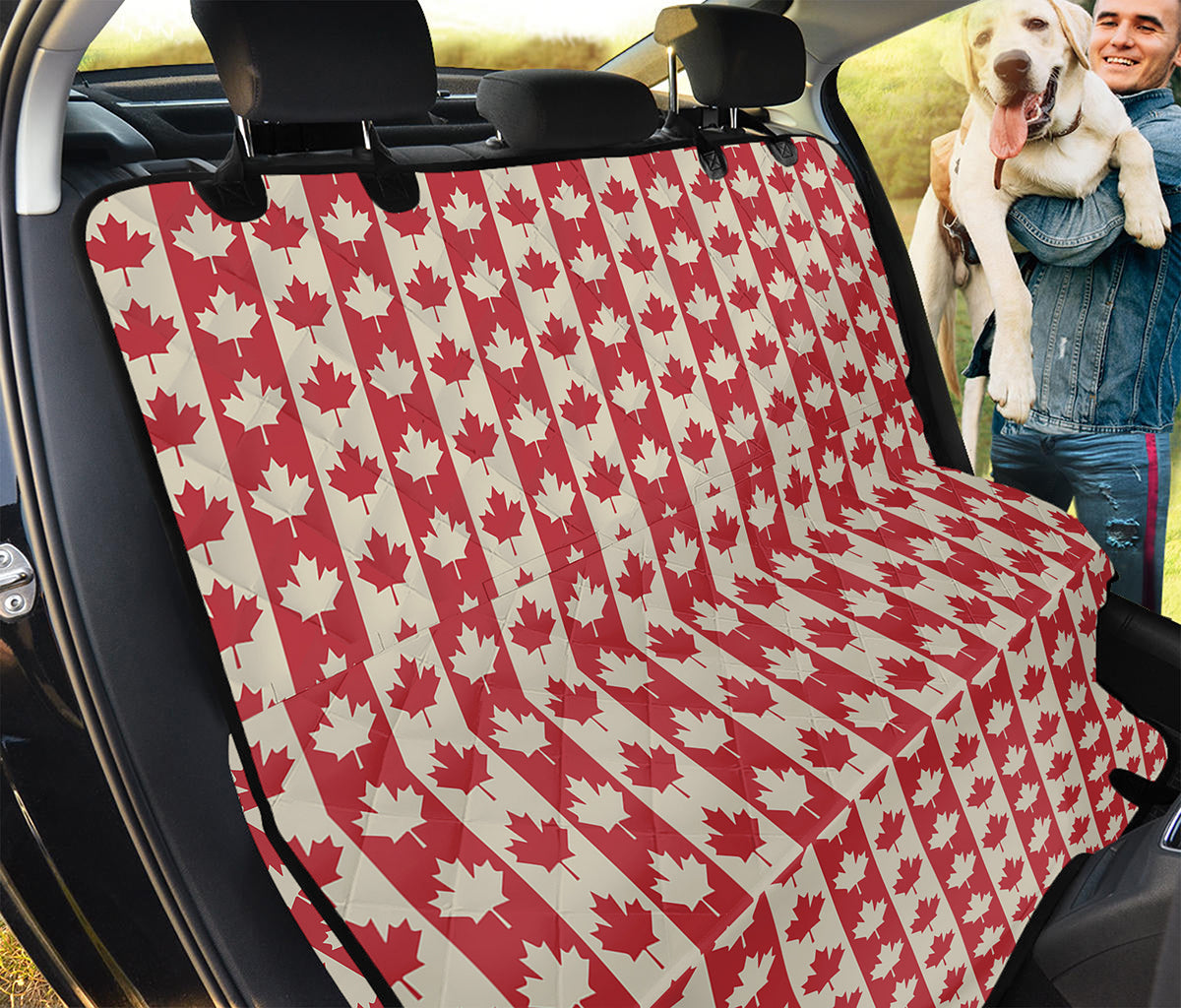 Canadian Maple Leaf Pattern Print Pet Car Back Seat Cover