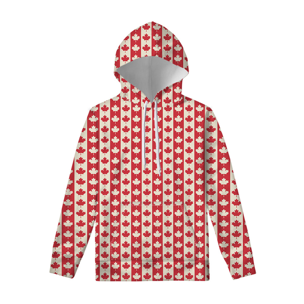 Canadian Maple Leaf Pattern Print Pullover Hoodie