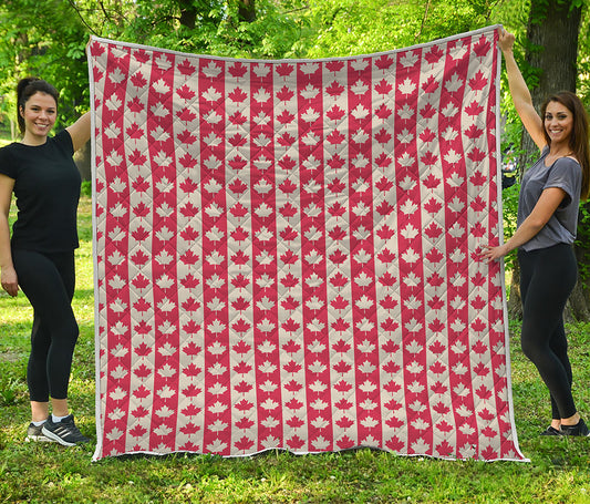 Canadian Maple Leaf Pattern Print Quilt