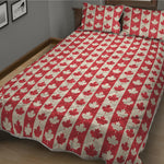 Canadian Maple Leaf Pattern Print Quilt Bed Set