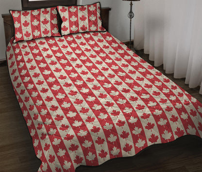 Canadian Maple Leaf Pattern Print Quilt Bed Set