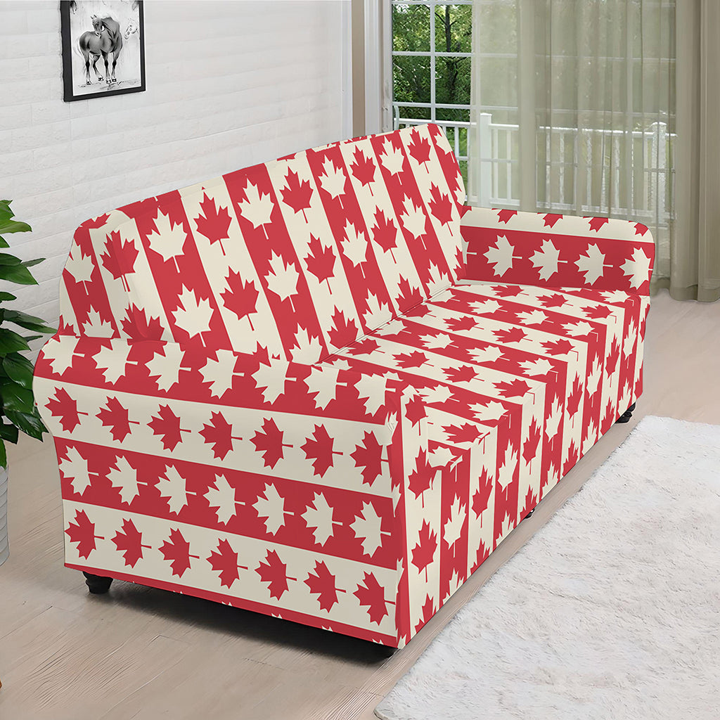 Canadian Maple Leaf Pattern Print Sofa Cover