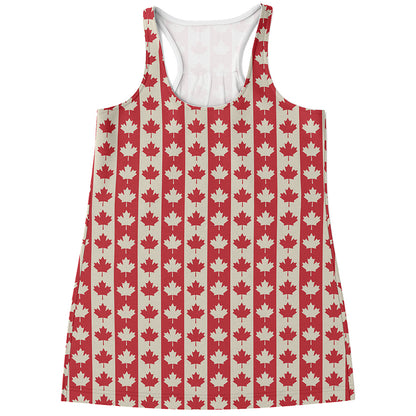 Canadian Maple Leaf Pattern Print Women's Racerback Tank Top