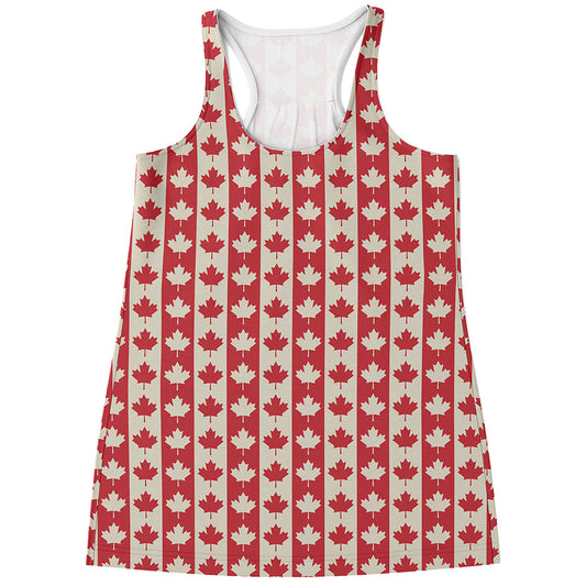 Canadian Maple Leaf Pattern Print Women's Racerback Tank Top