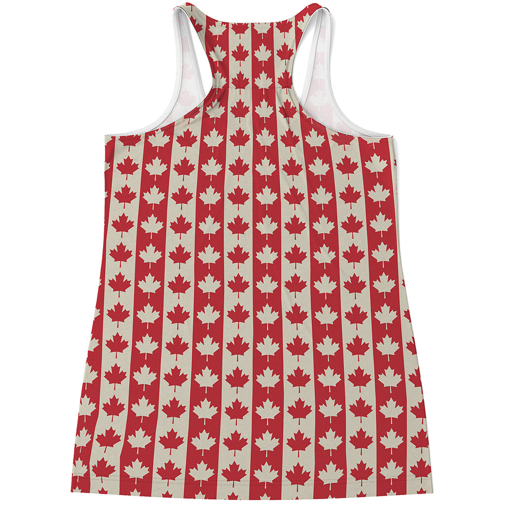 Canadian Maple Leaf Pattern Print Women's Racerback Tank Top