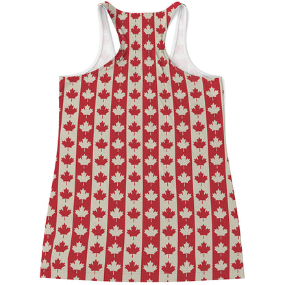 Canadian Maple Leaf Pattern Print Women's Racerback Tank Top