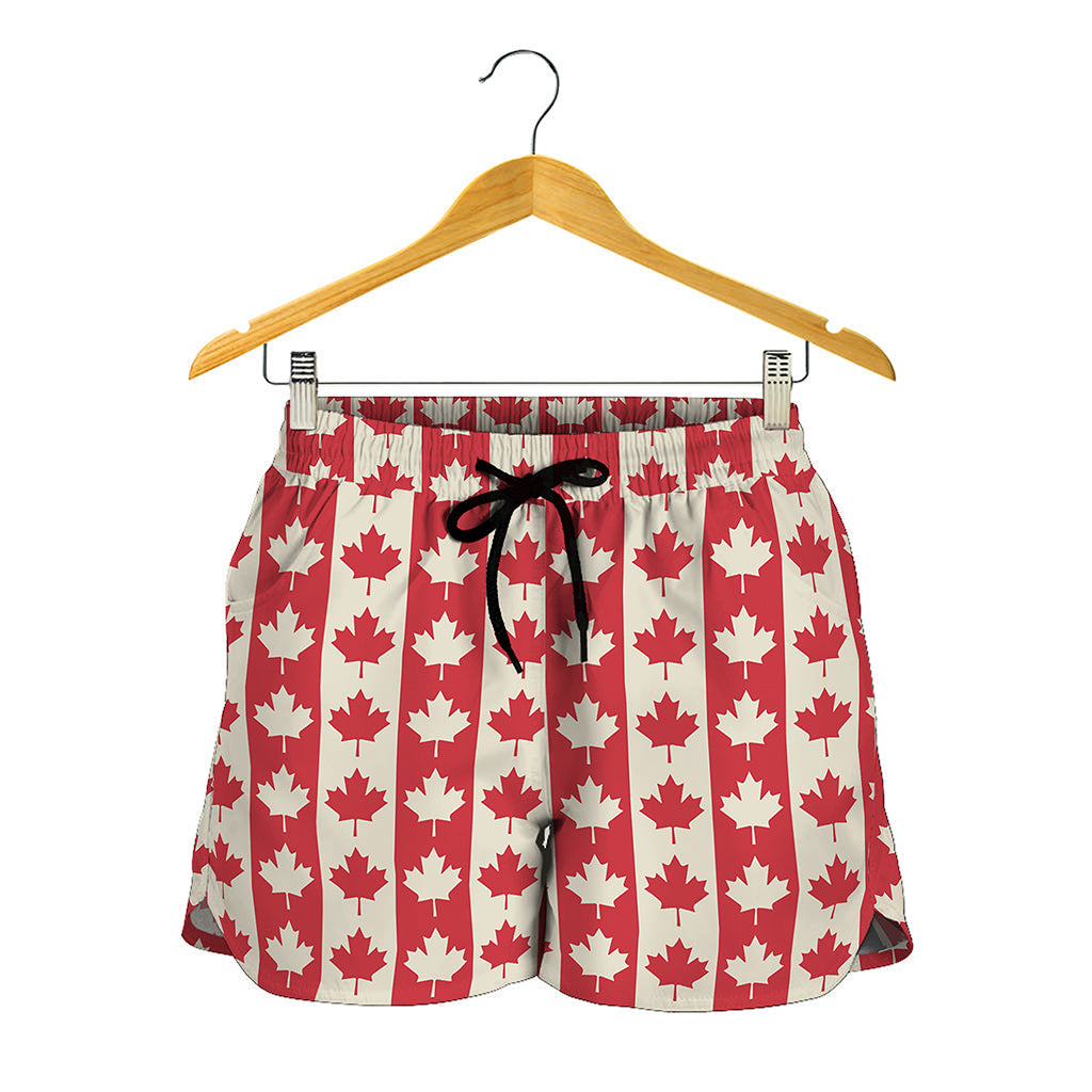 Canadian Maple Leaf Pattern Print Women's Shorts