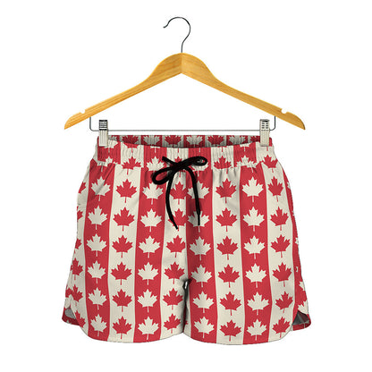 Canadian Maple Leaf Pattern Print Women's Shorts