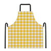 Canary Yellow And White Gingham Print Apron