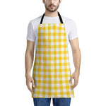 Canary Yellow And White Gingham Print Apron