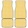 Canary Yellow And White Gingham Print Front and Back Car Floor Mats