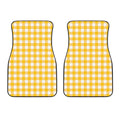 Canary Yellow And White Gingham Print Front Car Floor Mats