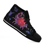 Cancer And Astrological Signs Print Black High Top Shoes